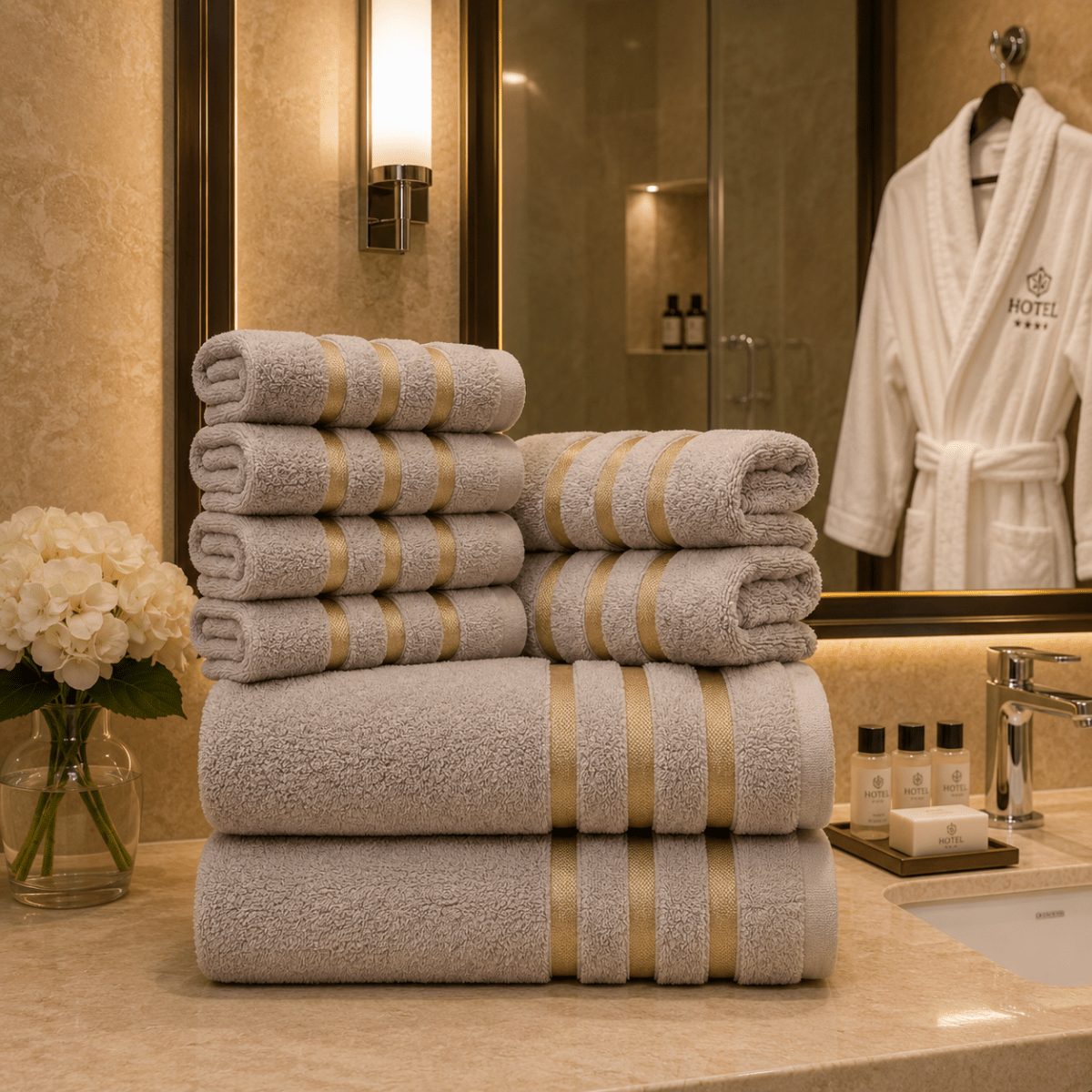 Handdoeken Set voor Badkamer en Spa, 8-delige Handdoekenset voor Gezin 3