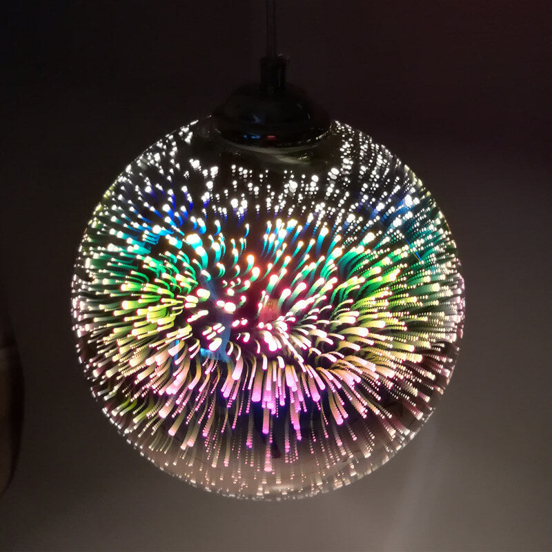 Hanglamp met 3D Vuurwerk Glas Creatief Design 11