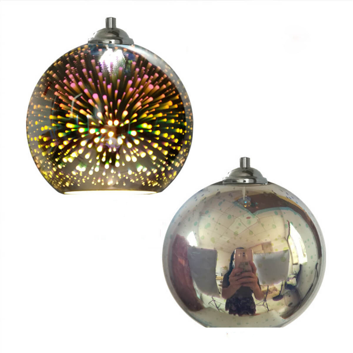 Hanglamp met 3D Vuurwerk Glas Creatief Design 13