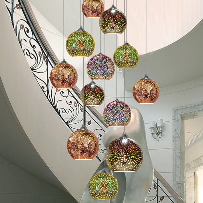 Hanglamp met 3D Vuurwerk Glas Creatief Design 7