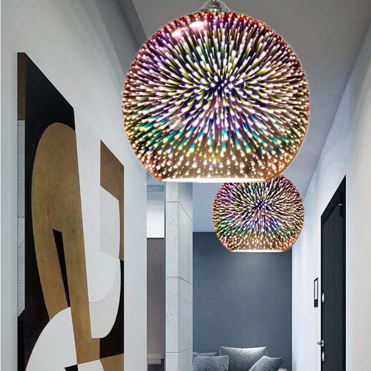Hanglamp met 3D Vuurwerk Glas Creatief Design 8