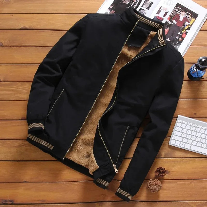 Heren Aviator Jacket Fleece Dikke Baseball Jack 1