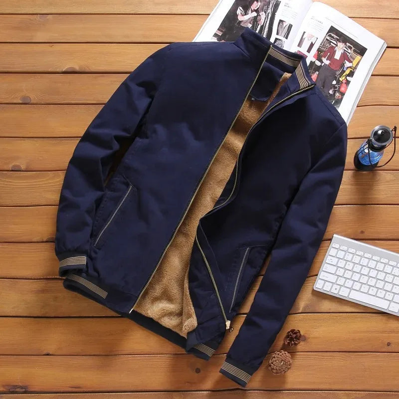 Heren Aviator Jacket Fleece Dikke Baseball Jack 2