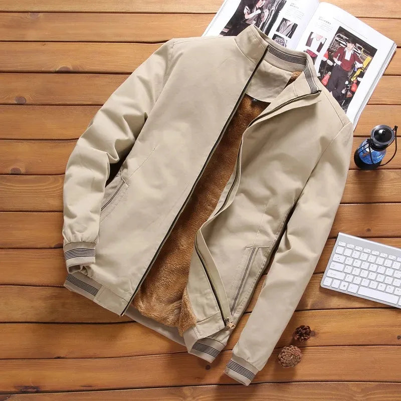 Heren Aviator Jacket Fleece Dikke Baseball Jack 4
