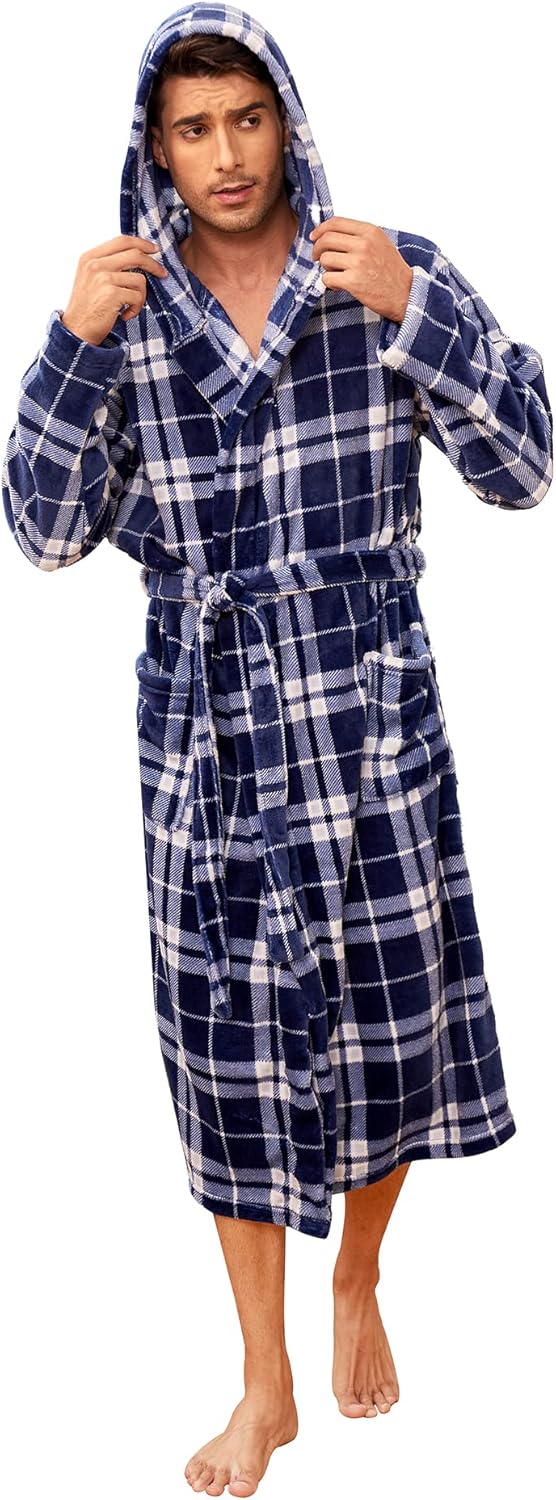 Heren Badjas Lange Fleece Stijlvol 0