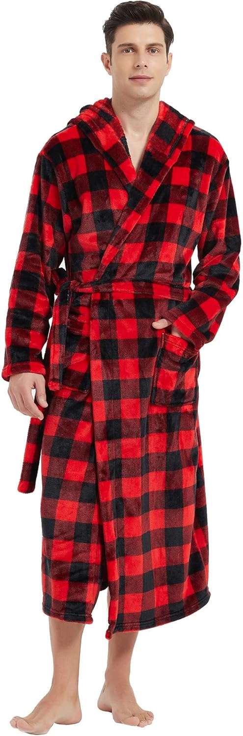 Heren Badjas Lange Fleece Stijlvol 11