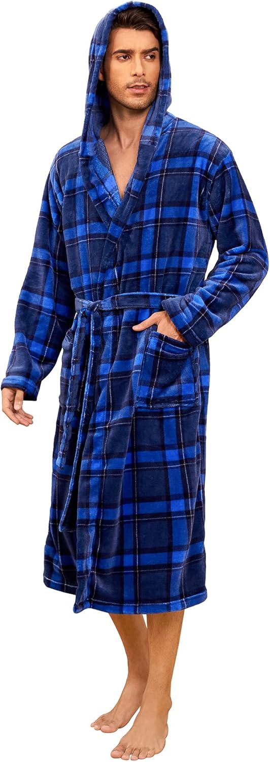 Heren Badjas Lange Fleece Stijlvol 1