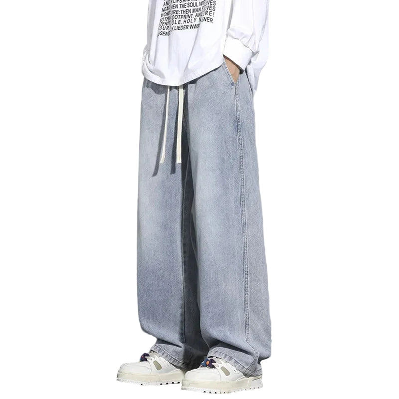 Heren Baggy Jeans Met Verstelbaar Trekkoord 0