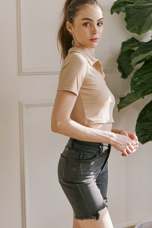 Heren Bermuda Shorts Hoge Taille Zwart 1