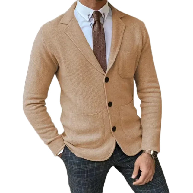 Heren Blazer Gebreid Stijlvol Comfortabel 0