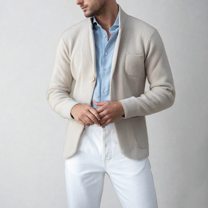 Heren Blazer van Wol met Zak voor Formele en Casual Gelegenheden 4