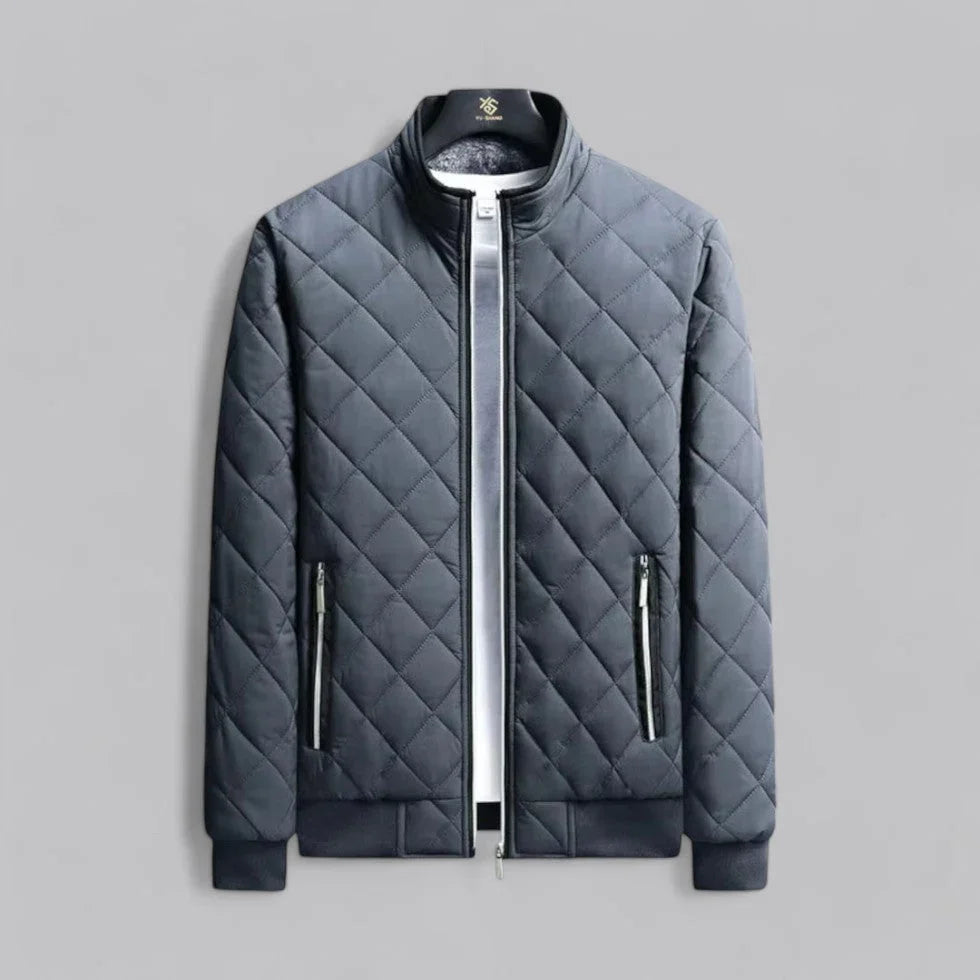 Heren Bomberjack Met Diamanttextuur En Fleecevoering 4