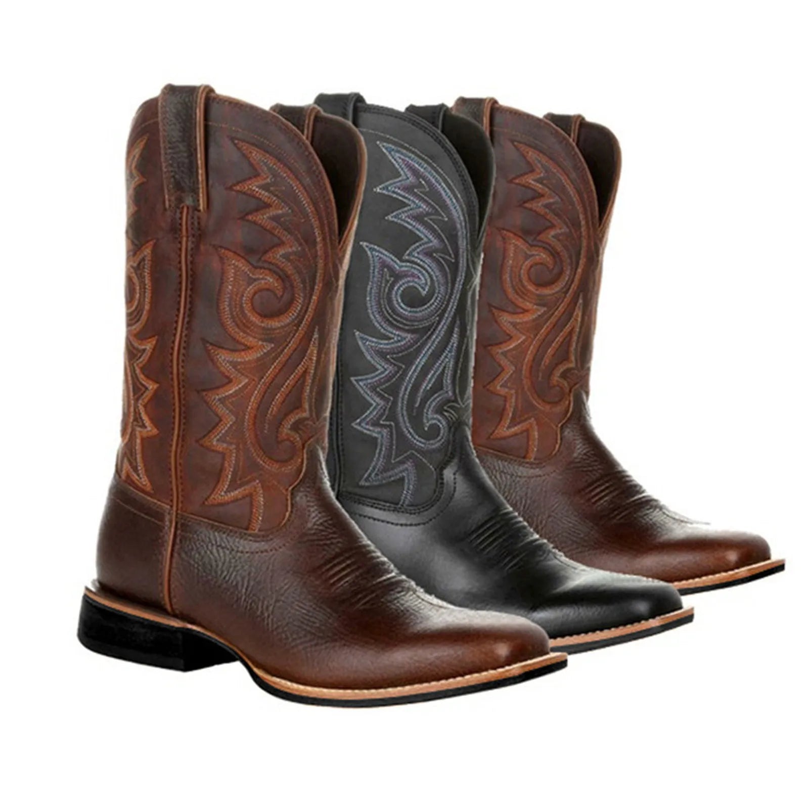Heren Boots Retro Geborduurd Denim Met Antislip Zool 1