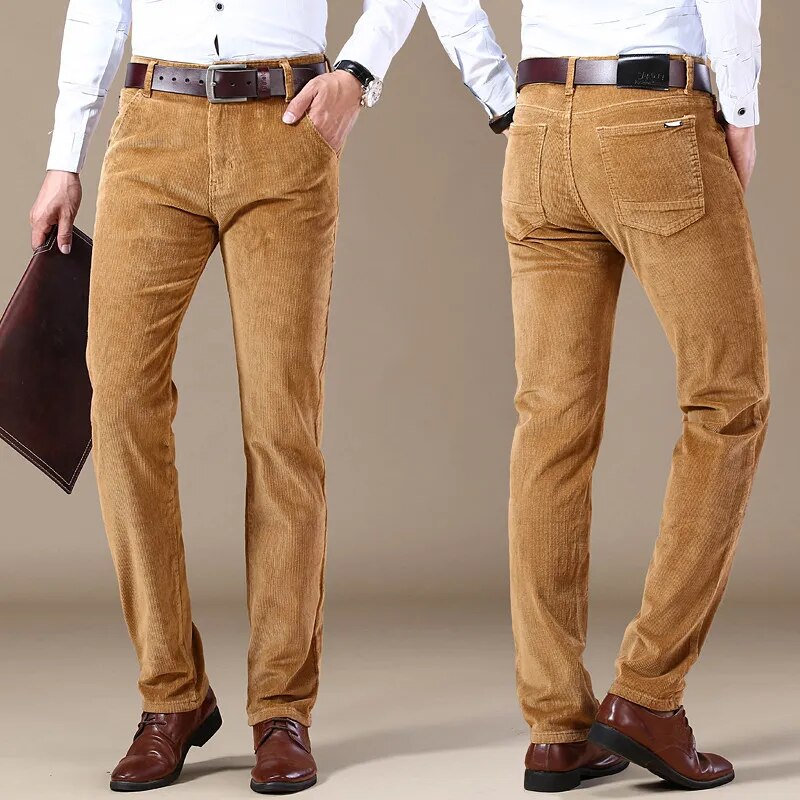 Heren Broeken Corduroy Stijl 100% Katoen Nauwkeurige Pasvorm 3