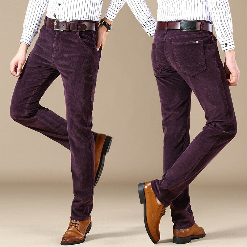Heren Broeken Corduroy Stijl 100% Katoen Nauwkeurige Pasvorm 4