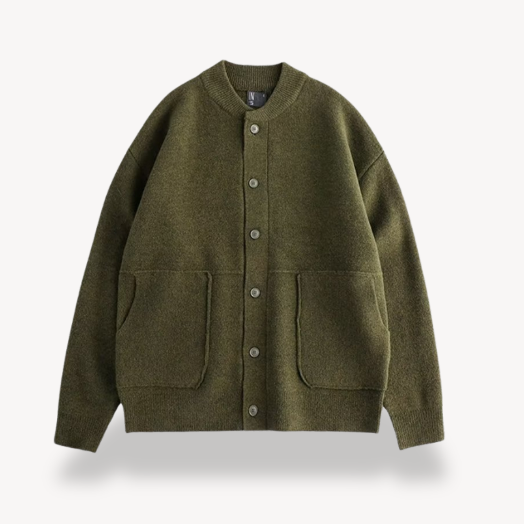 Heren Cardigan Gebreid Wol Met Knoopsluiting Casual Style 3