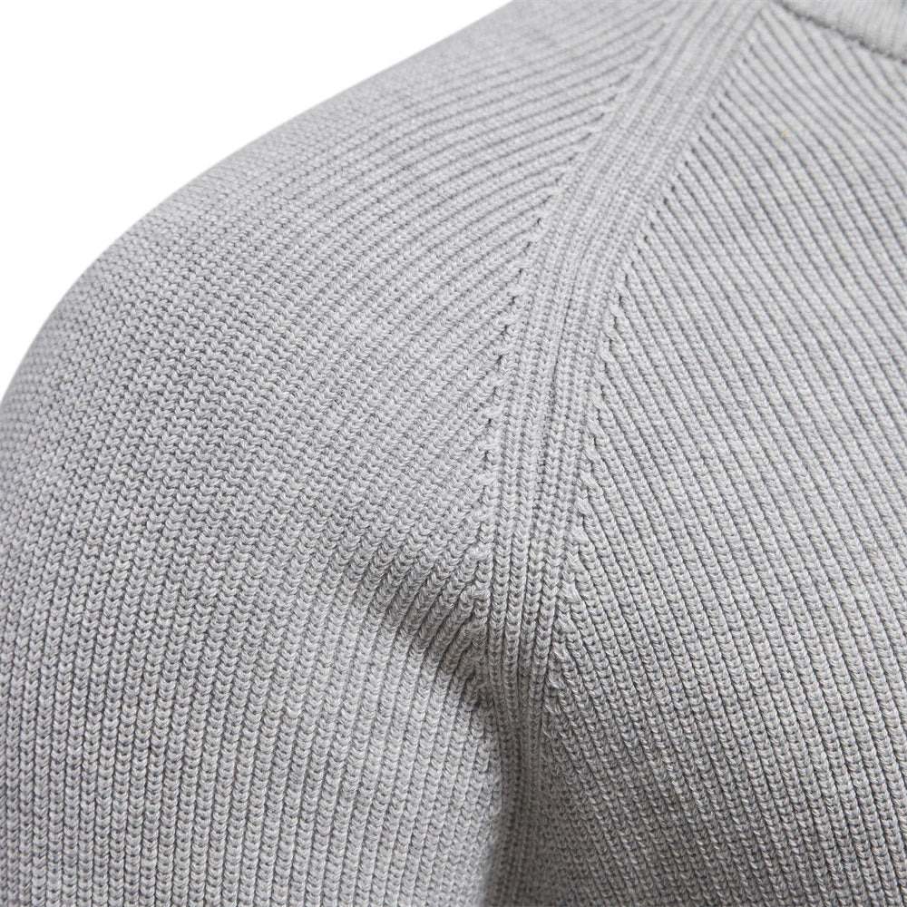 Heren Cardigan Hoog Col Casual Katoen Met Rits 2