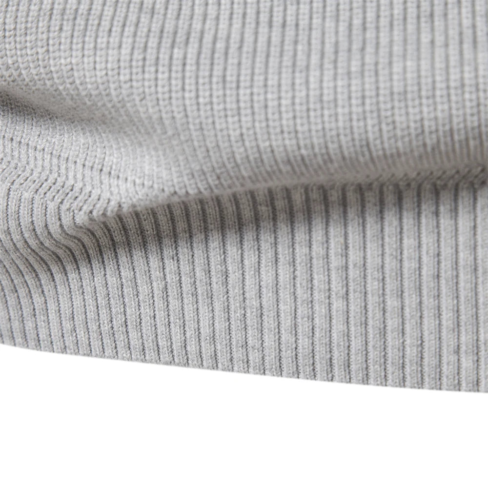 Heren Cardigan Hoog Col Casual Katoen Met Rits 5