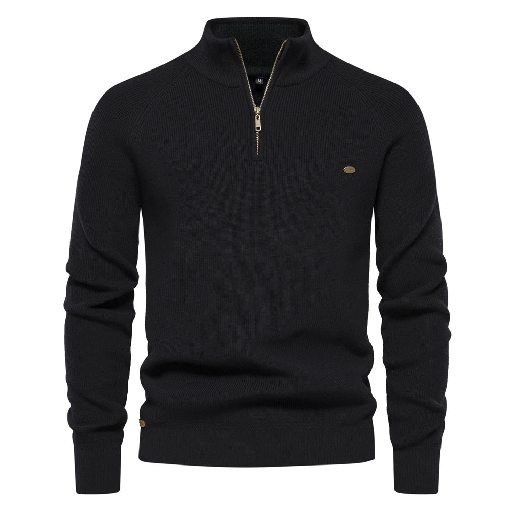 Heren Cardigan Hoog Col Casual Katoen Met Rits 7