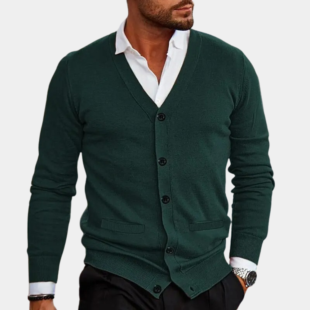 Heren Cardigan V-Hals Casual Met Knopen 1
