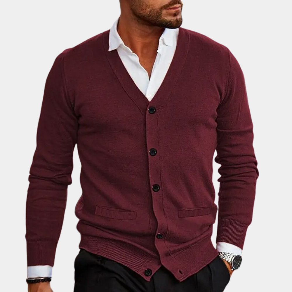 Heren Cardigan V-Hals Casual Met Knopen 5