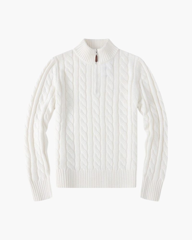 Heren Cardigan Zip-Up met Hoge Kraag en Ribbed Details 5