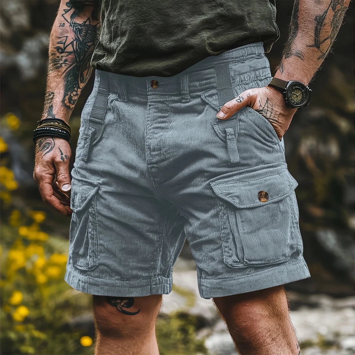 Heren Cargo Bermuda met Retrostijl 5