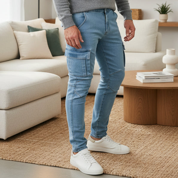 Heren Cargo Broek Aansluitende Pasvorm Casual Stijl 0