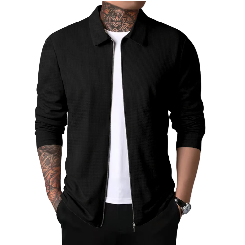 Heren Casual Cardigan met Kraag en Rits 5