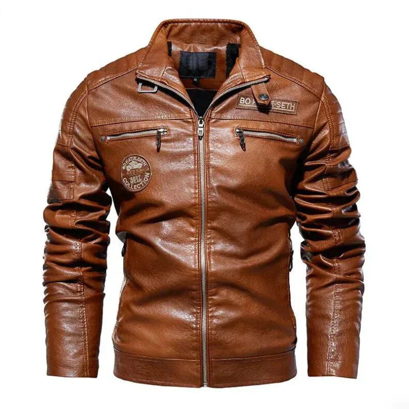 Heren Casual Leren Winterjack 0