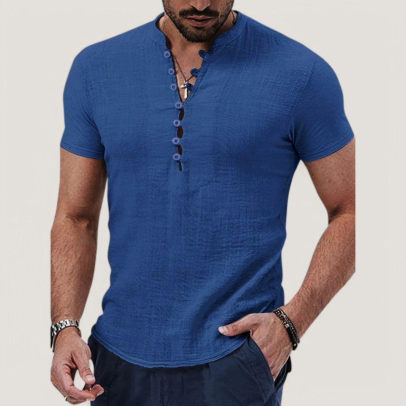 Heren Chemise Katoen en Linnen Vintage Stijl 3