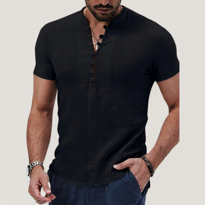 Heren Chemise Katoen en Linnen Vintage Stijl 4