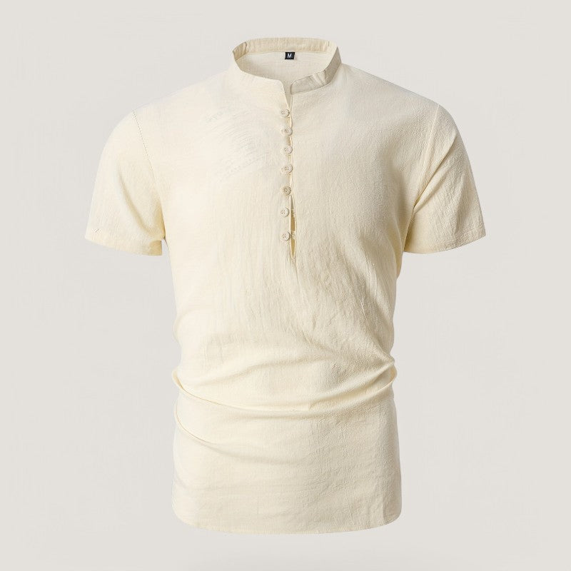 Heren Chemise Katoen en Linnen Vintage Stijl 8