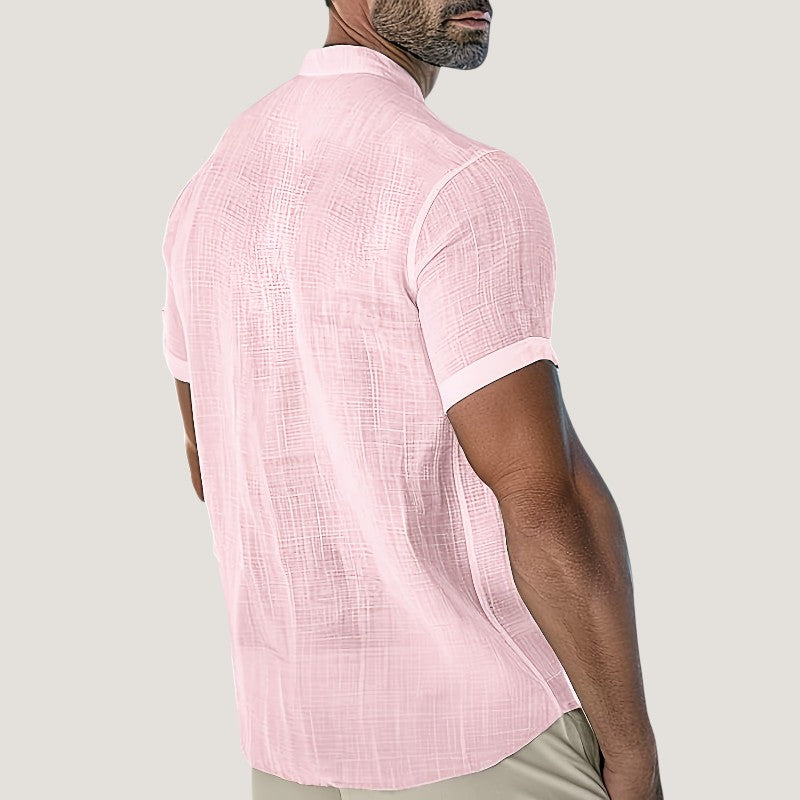 Heren Chemise Korte Mouwen V-Hals Rayon Casual 3