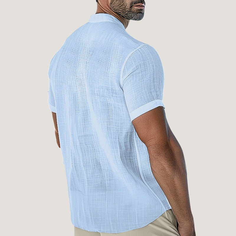 Heren Chemise Korte Mouwen V-Hals Rayon Casual 6