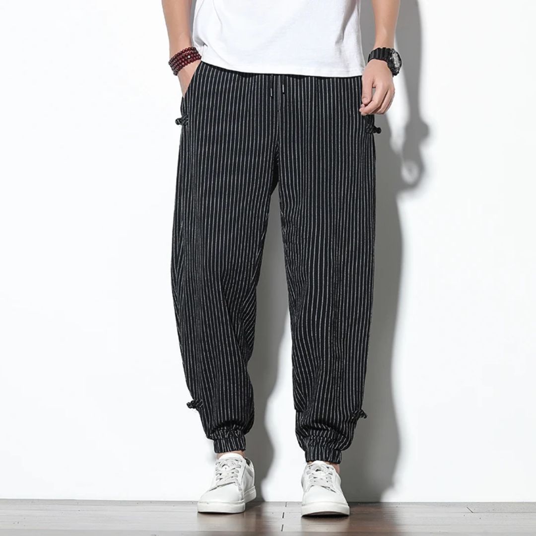 Heren Chino Broek Linnen Katoen Casual Rechte Pasvorm 2