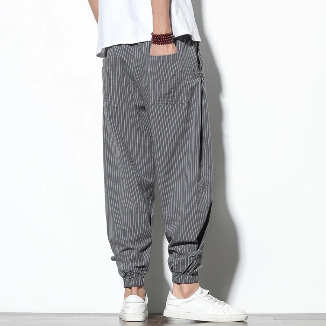 Heren Chino Broek Linnen Katoen Casual Rechte Pasvorm 5