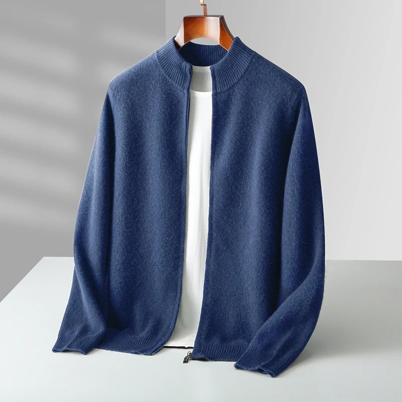 Heren Coltrui Dikke Gebreide Merinowol Cardigan 2