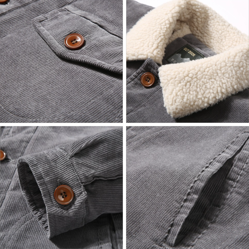 Heren Corduroy Jacket Winddicht Katoen Zachte Voering 4