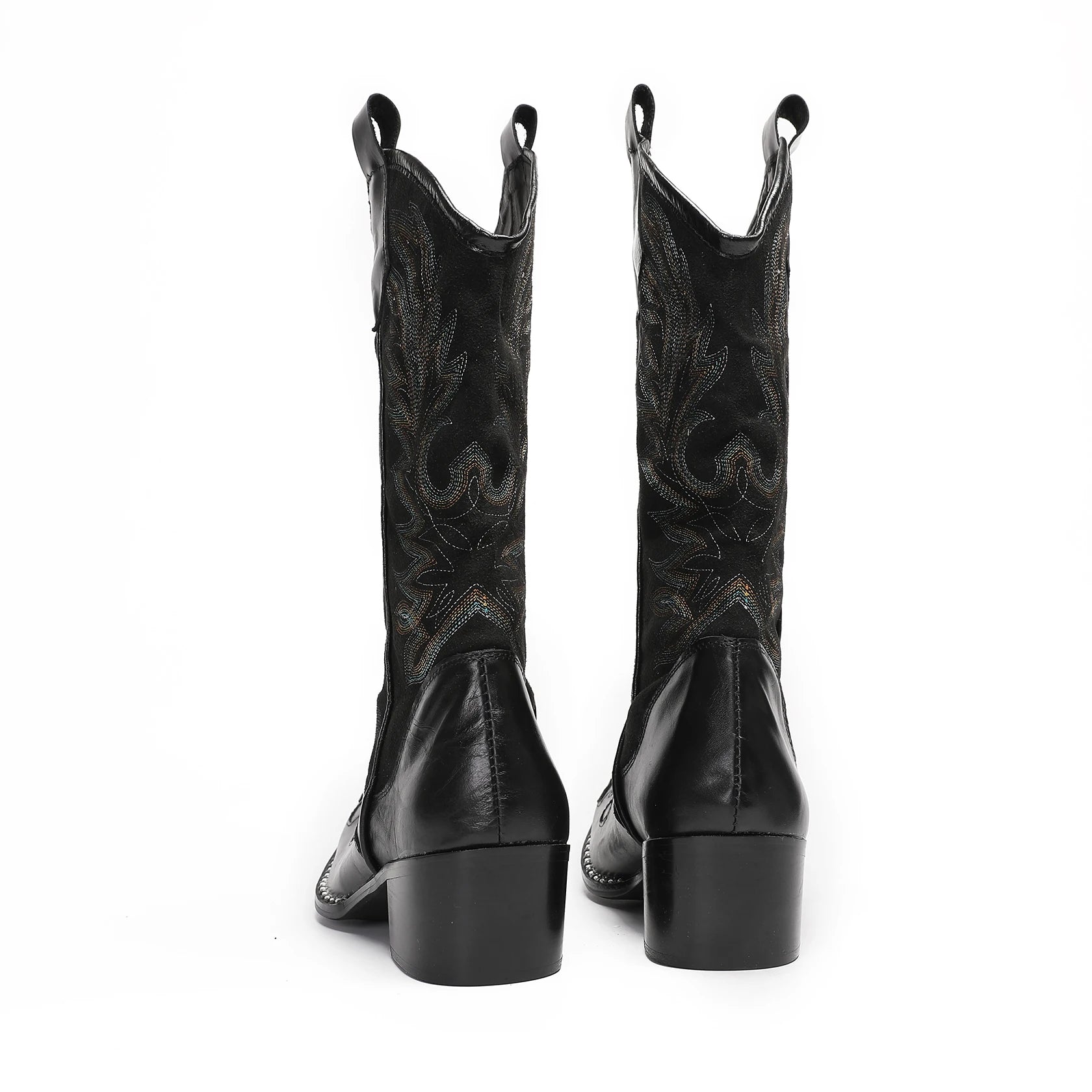 Heren Cowboylaarzen Met Borduursel En Metalen Neus Hoog Hak Design 5