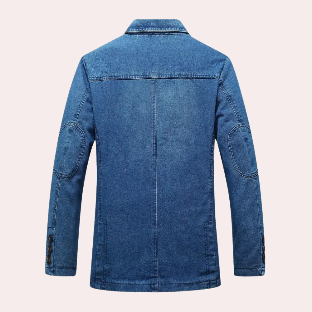 Heren Denim Blazer Slim-Fit Casual Stijl 1