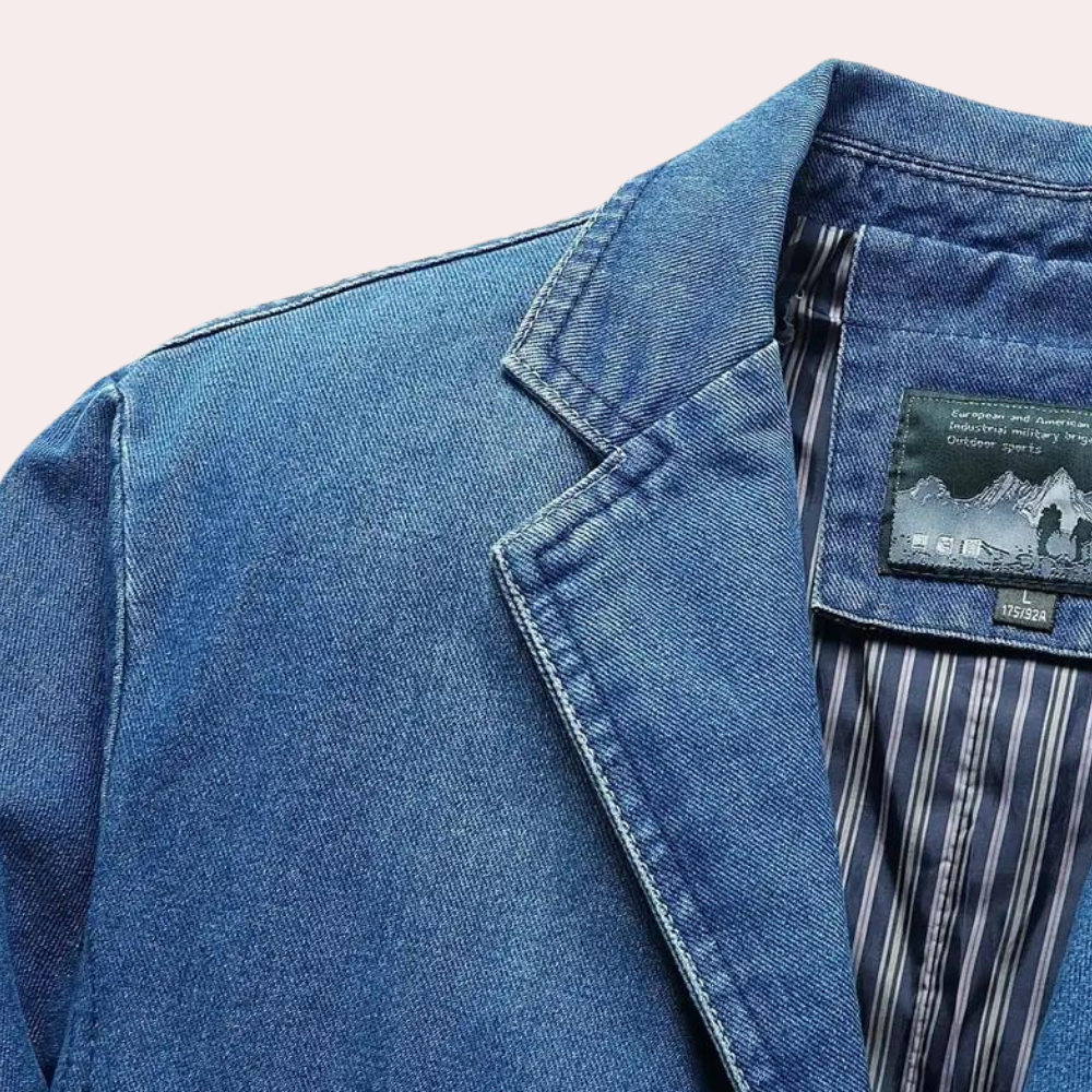Heren Denim Blazer Slim-Fit Casual Stijl 2