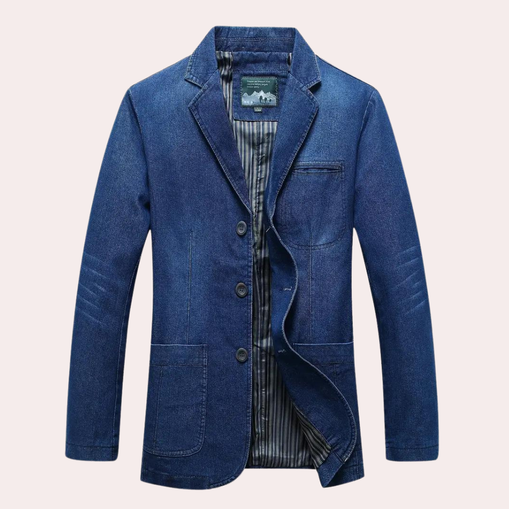 Heren Denim Blazer Slim-Fit Casual Stijl 5