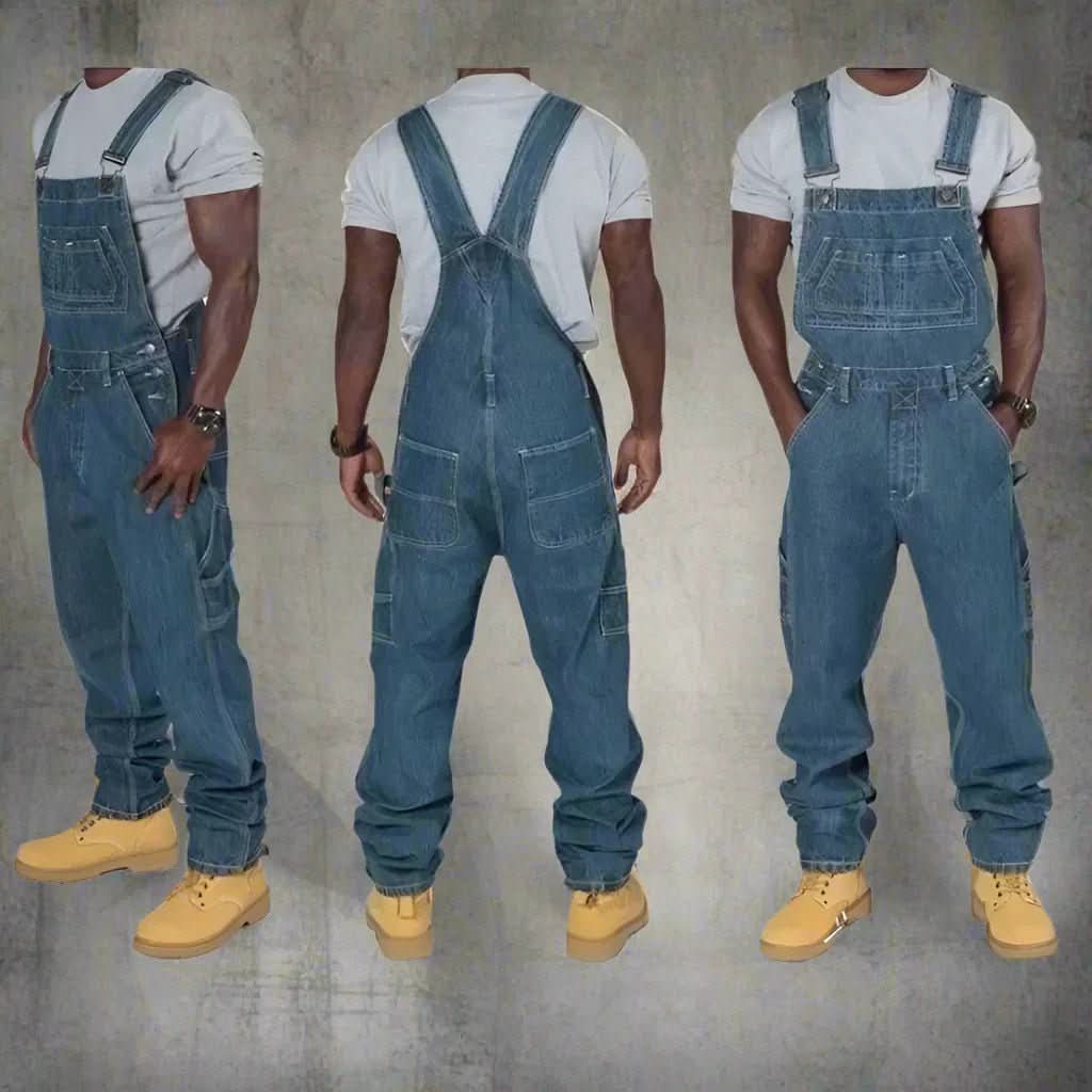 Heren Denim Overall Casual Stijl met Splitdetails 2