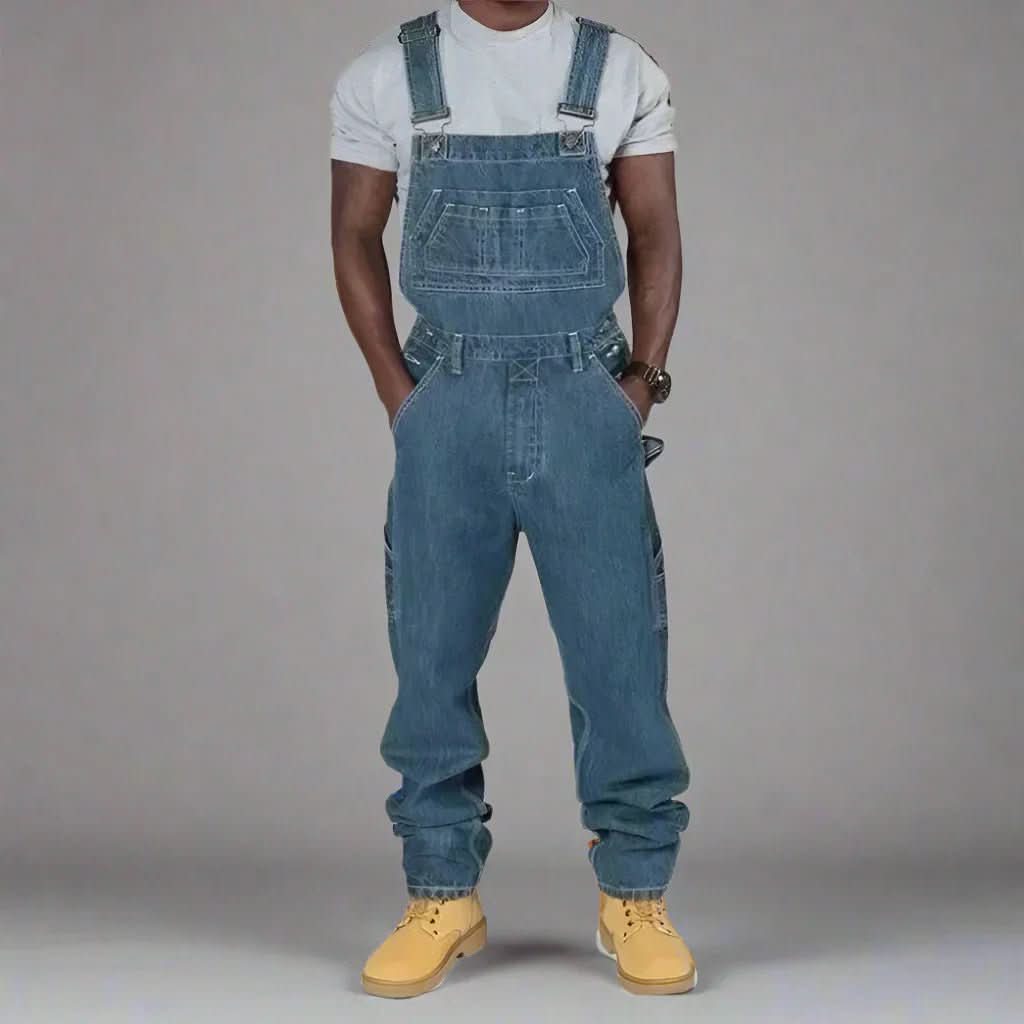 Heren Denim Overall Casual Stijl met Splitdetails 3