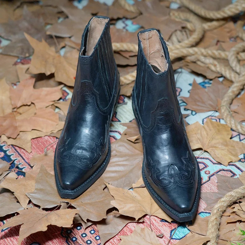 Heren Enkellaarsjes Cowboy Stijl Synthetisch Met Rits 2