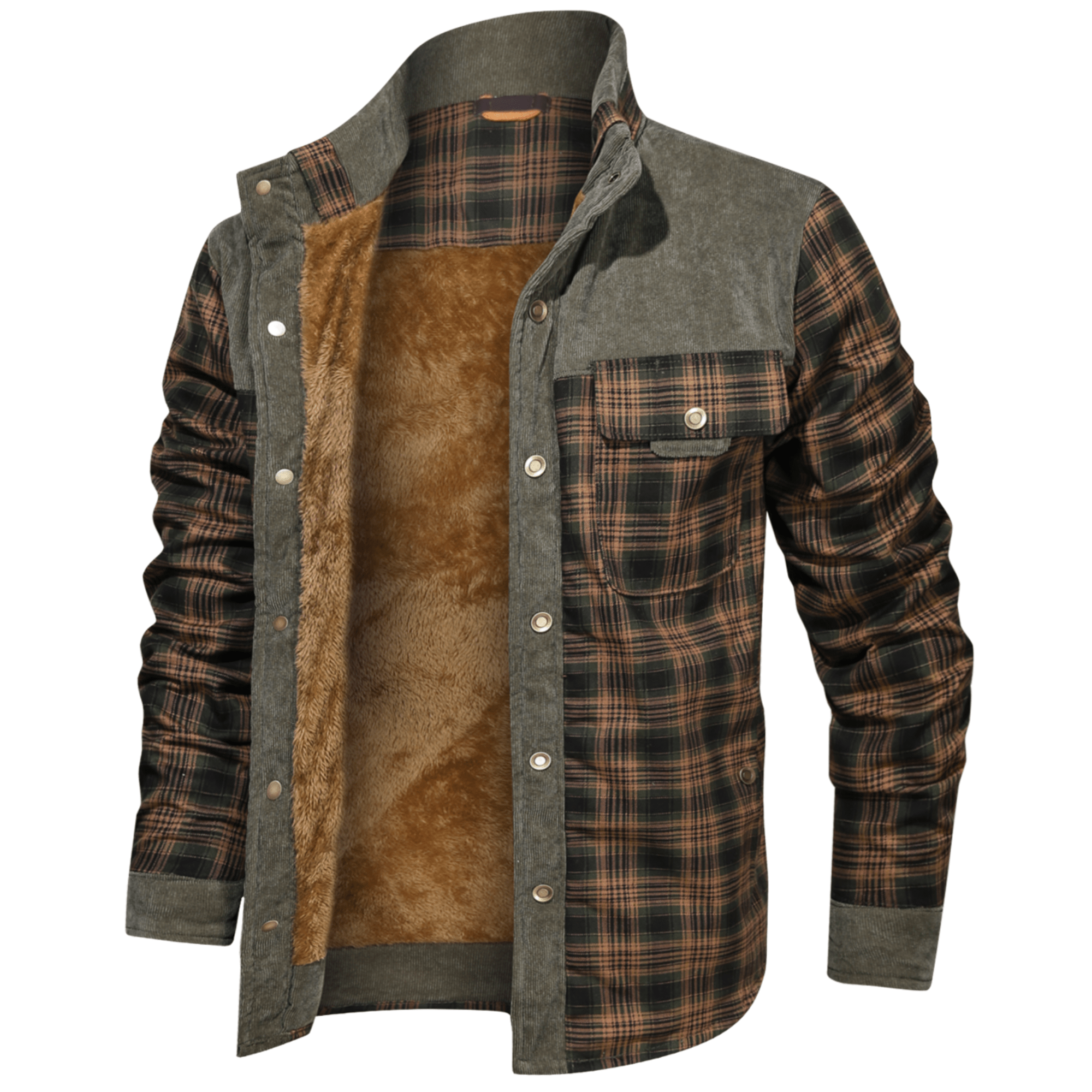 Heren Flanel Jacket Met Ruitpatroon en Fleece Voering 1