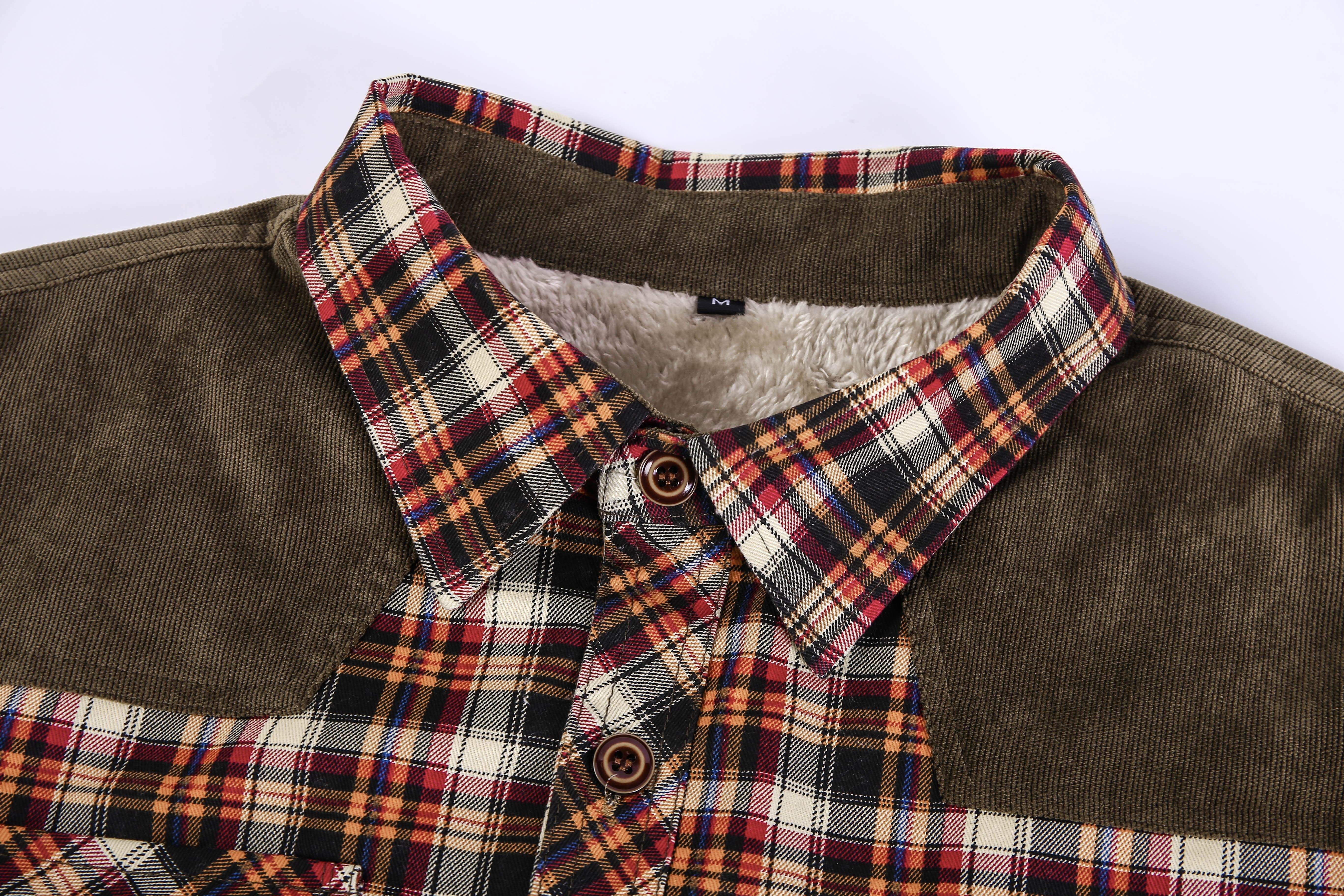 Heren Flanellen Jas Met Fleece Voering 8