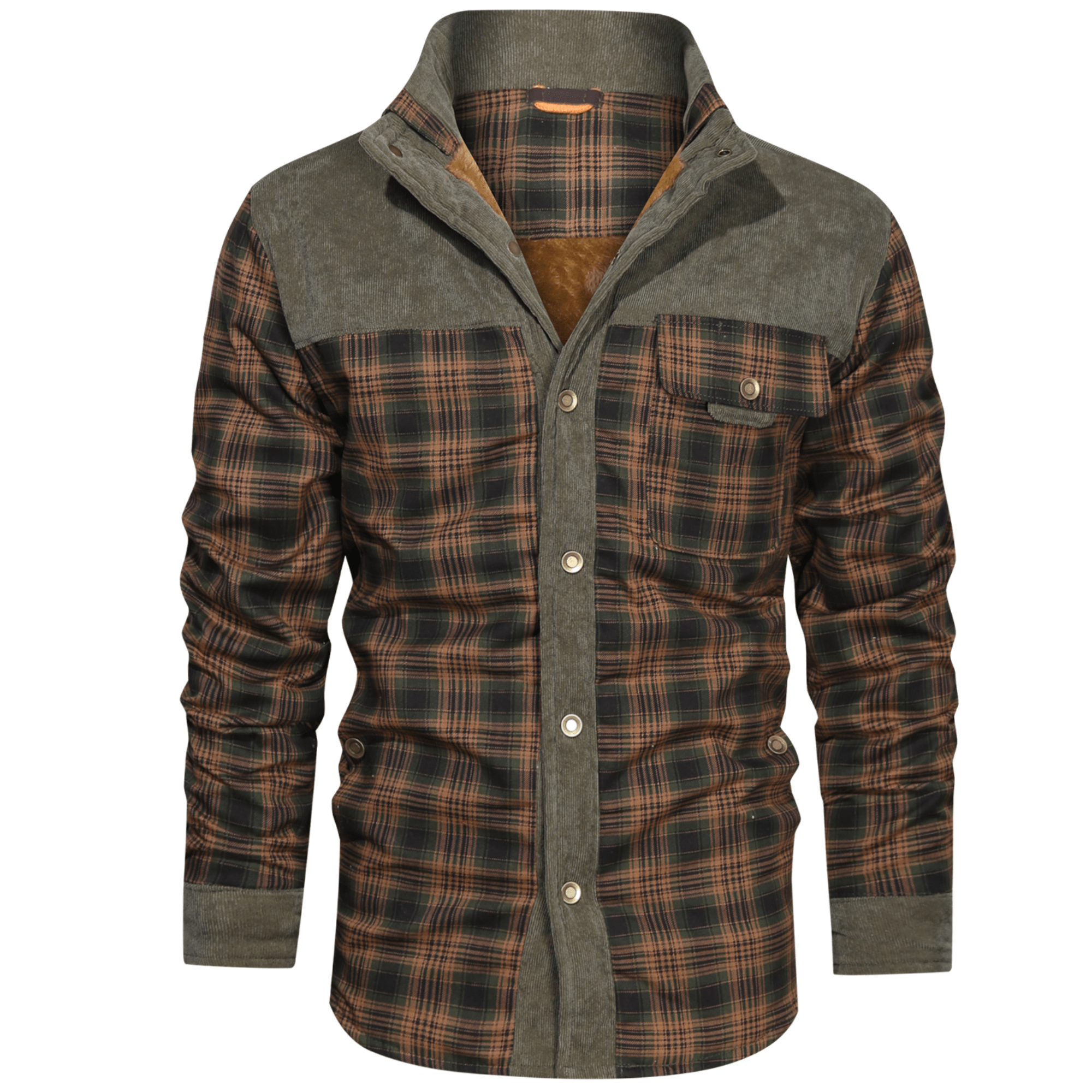 Heren Flanellen Jas Met Ruitpatroon en Fleece Voering 0