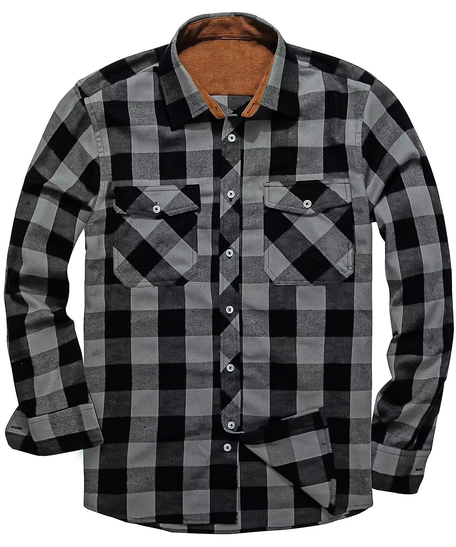Heren Flanellen Overhemd Klassiek Ruitpatroon Polyester Rayon 1